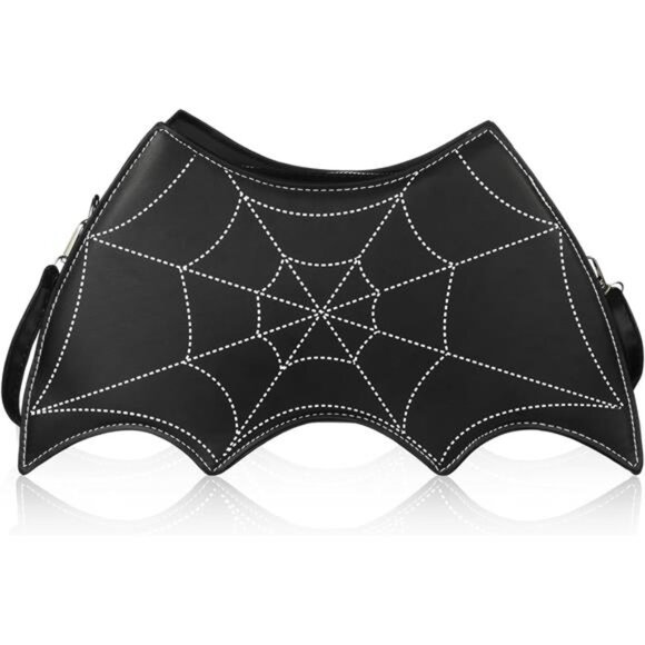 Handbags - Gothic Bat Wing Shoulder Bag: Novelty PU Leather Crossbody Purse for Halloween